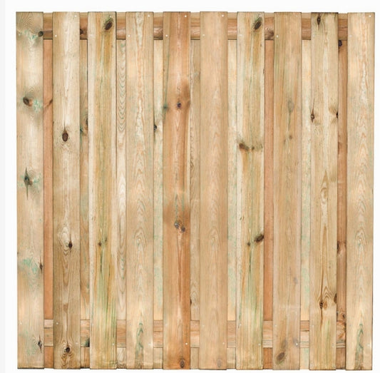 Gardenlux grenen scherm Bois 21 planks/15mm RVS geschroefd 180x180cm